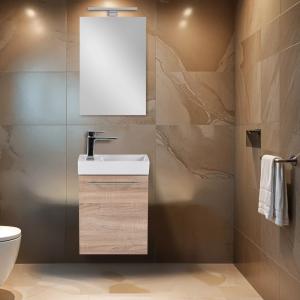 Fantastic 40 fürdőszoba bútor tükörrel - sonoma tölgy