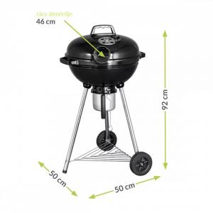 Faszenes gömb alakú grill fedéllel