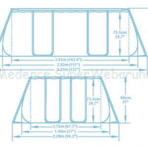 Fémvázas medence 282 x 196 x 84 cm szűrővel