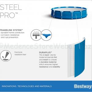 Fémvázas medence 305 x 76 cm HOMOKSZŰRŐVEL STEEL PRO