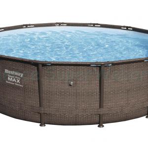 Fémvázas medence 366 x 100 cm készlet HOMOKSZŰRŐVEL STEEL PRO MAX RATTAN