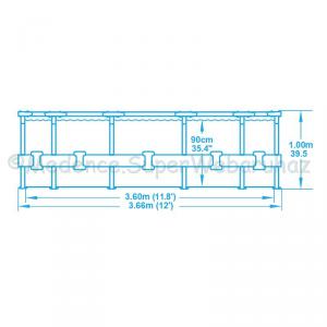 Fémvázas medence 366 x 100 cm készlet HOMOKSZŰRŐVEL STEEL PRO MAX RATTAN