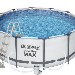 Fémvázas medence 366 x 122 cm készlet STEEL PRO MAX