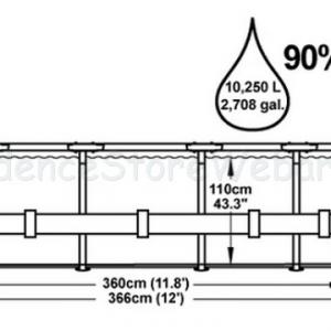 Fémvázas medence 366 x 122 cm készlet STEEL PRO MAX