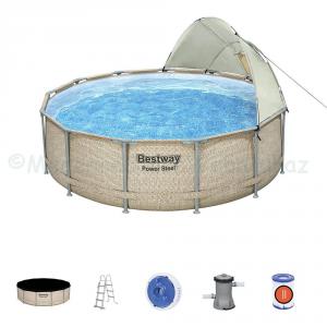 Fémvázas medence 396 x 107 cm készlet ÁRNYÉKOLÓVAL - Power Steel