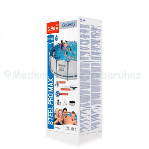 Fémvázas medence 396 x 122 cm készlet STEEL PRO MAX