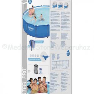 Fémvázas medence 396 x 84 cm szűrővel STEEL PRO