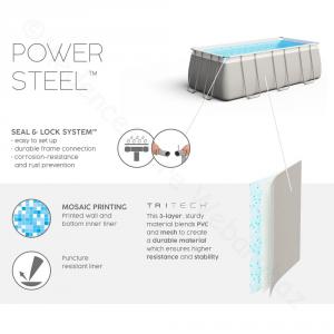 Fémvázas medence 404 x 201 x 100 cm készlet