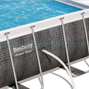 Fémvázas medence 404 x 201 x 100 cm készlet - RATTAN