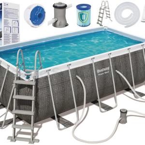Fémvázas medence 412 x 201 x 122 cm készlet -