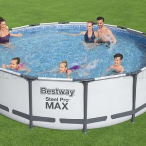 Fémvázas medence 427 x 107 cm készlet STEEL PRO MAX