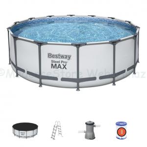 Fémvázas medence 427 x 122 cm készlet STEEL PRO MAX