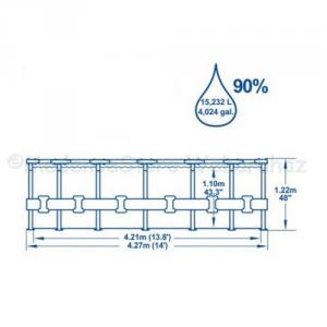 Fémvázas medence 427 x 122 cm készlet STEEL PRO MAX