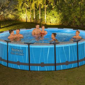 Fémvázas medence 457 x 107 cm készlet RGB LED világítással