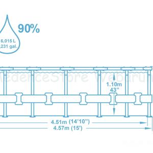 Fémvázas medence 457 x 122 cm készlet  STEEL PRO MAX