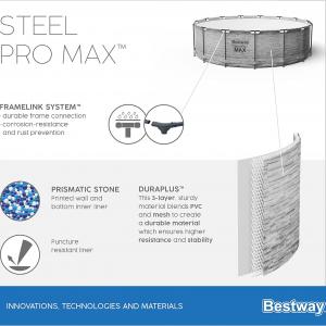 Fémvázas medence 488 x 122 cm készlet Power Steel Superior - STON