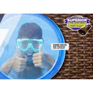 Fémvázas medence 488 x 122 cm készlet - RATTAN Swim Vista