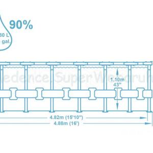 Fémvázas medence 488 x 122 cm készlet - RATTAN Swim Vista
