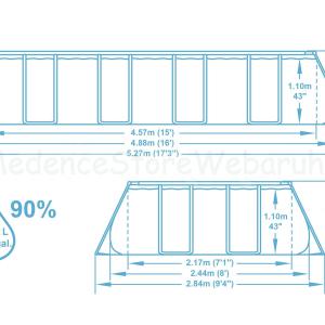 Fémvázas medence 488 x 244 x 122 cm készlet HOMOKSZŰRŐVEL