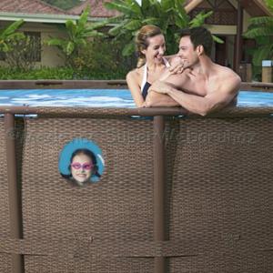 Fémvázas medence 549 x 122 cm készlet STEEL PRO MAX RATTAN VISTA