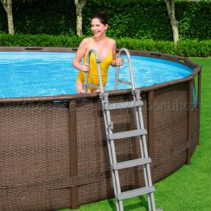 Fémvázas medence 549 x 122 cm készlet STEEL PRO MAX RATTAN VISTA