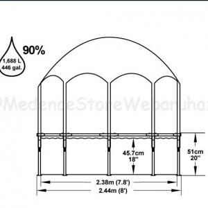 Fémvázas medence napvédő tetővel 244 x 51 cm SPLASH