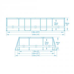 Fémvázas ovális medence 305 x 200 x 84 cm szűrővel
