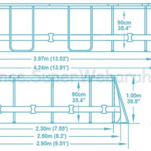 Fémvázas ovális medence 427 x 250 x 100 cm készlet
