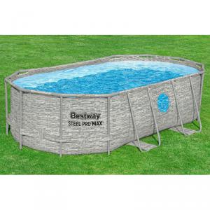 Fémvázas ovális medence 427 x 250 x 100 cm készlet - STONE Swim Vista