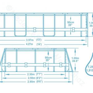Fémvázas ovális medence 427 x 250 x 100 cm készlet - STONE Swim Vista
