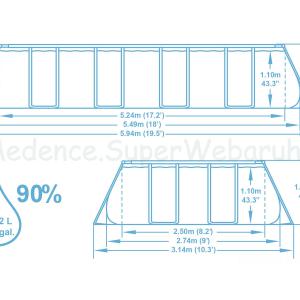 Fémvázas ovális medence 549 x 274 x 107 cm teljes készlet