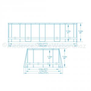 Fémvázas ovális medence 549 x 274 x 122 cm készlet - StackedStone Vista