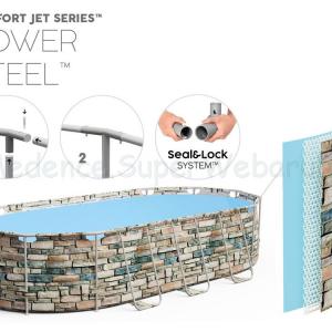 Fémvázas ovális medence 6,1 x 3,66 x 1,22 m készlet - Comfort Jet - STON