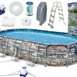 Fémvázas ovális medence 6,1 x 3,66 x 1,22 m készlet - Comfort Jet - STON