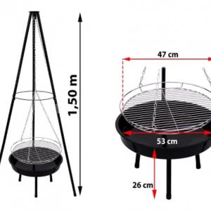 Grill készlet háromlábú állvánnyal