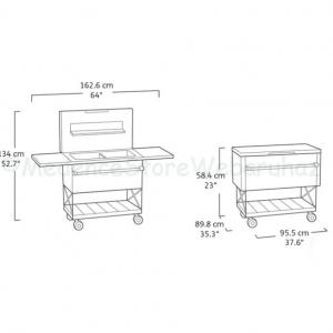 Guruló grill asztal jéghűtővel - Patio cooler & Beverage cart