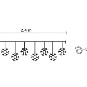 Hópihe jégcsapfüzér 2,4 m  54 LED