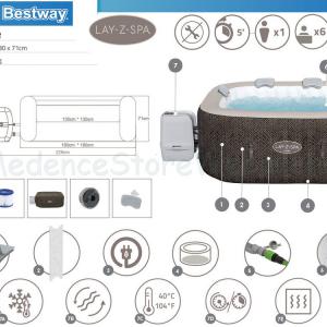 HydroJet 7 Lay-Z-Spa CABO Smart masszázsmedence, 4-6 személyes