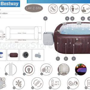 HydroJet Pro Lay-Z-Spa Maldives Smart masszázsmedence  5-7 személyes