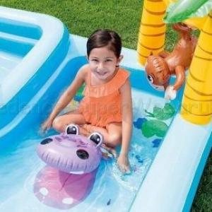 Játszómedence csúszdával - dzsungel kaland 244 x 198 x 71 cm