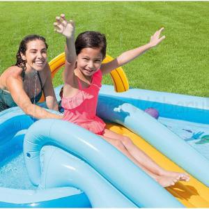 Játszómedence csúszdával - dzsungel kaland 244 x 198 x 71 cm