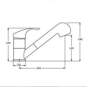 Kihúzható mosogató csaptelep - Carol, fekete