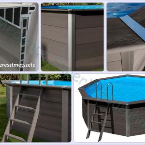 Kompozit kerek medence szett 4,1 m x 1,24 m homokszűrővel