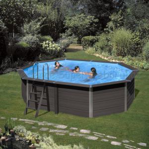 Kompozit ovális medence szett 8,04 m x 3,86 m x 1,24 m homokszűrővel