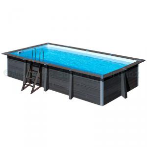 Kompozit szögletes medence szett 6,06 x 3,26 x 1,24 m homokszűrővel