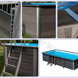 Kompozit szögletes medence szett 6,06 x 3,26 x 1,24 m homokszűrővel