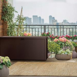 Műanyag kerti tároló 270 l - Emily barna