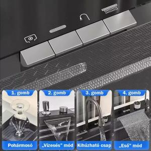 Multifunkciós rozsdamentes mosogató, digitális csapteleppel - Catania