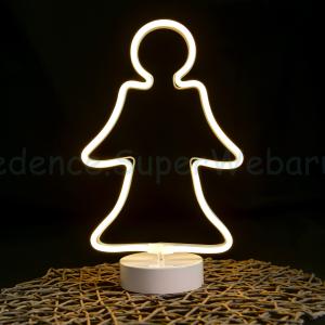 Neonfényű ablak vagy lakásdísz elemes - angyal 32 cm