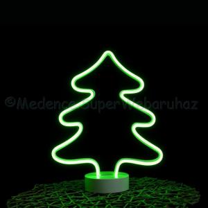 Neonfényű ablak vagy lakásdísz elemes - fenyő 31 cm